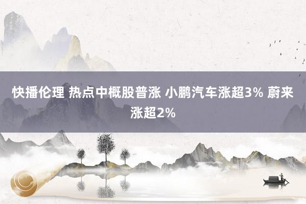快播伦理 热点中概股普涨 小鹏汽车涨超3% 蔚来涨超2%